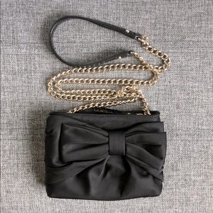 Kate Spade black nylon skipper Bow Crossbody purse